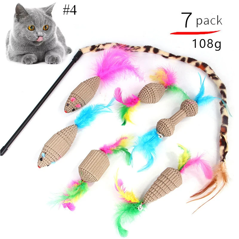 

Gorgeous Feather Wand Quality Cat Teaser Feather cat Interactive Toy Stick Feather Wand With Bell Cat Teaser Toy Cat Supplies