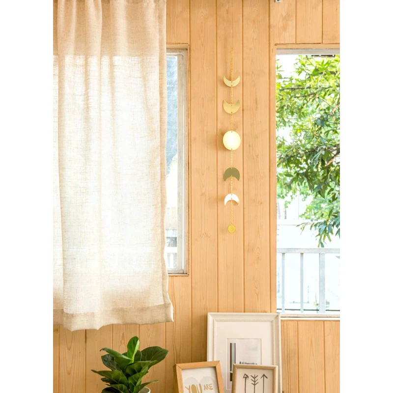 Настенная гирлянда в стиле бохо декоративное украшение виде Луны из металла