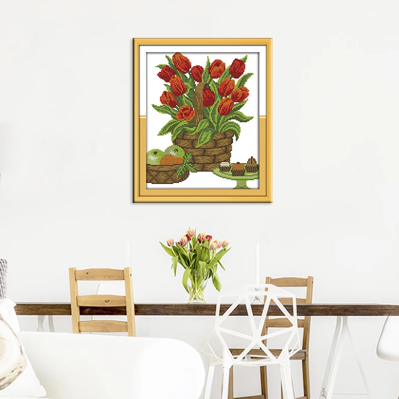 Фруктовые закуски Joy Sunday на столе считаются вышивкой крестиком 11 и 14CTCross вышивка