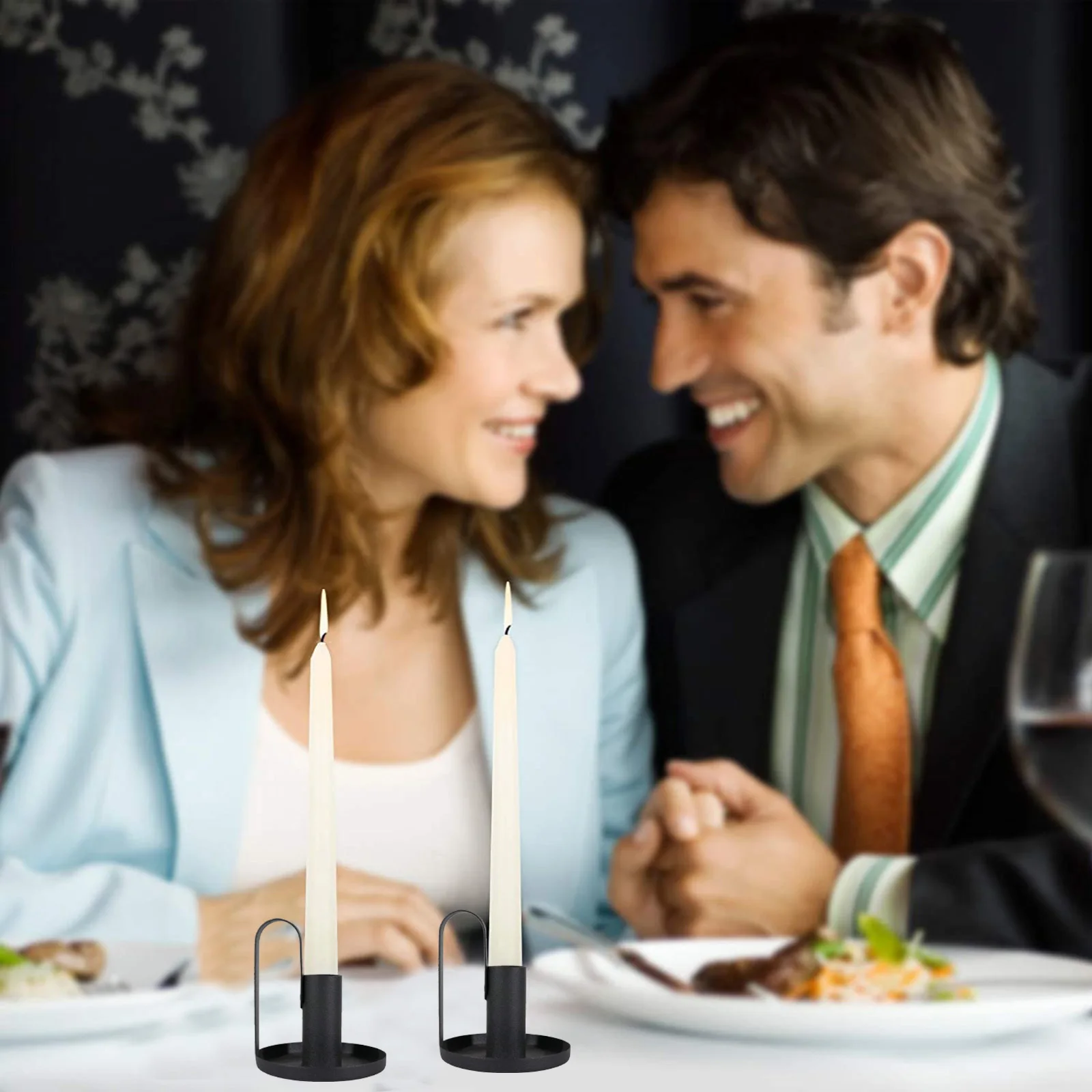 

Candle Base Simple Black Handle Design Iron Metal Candle Holder Bracket Candle Iron Base