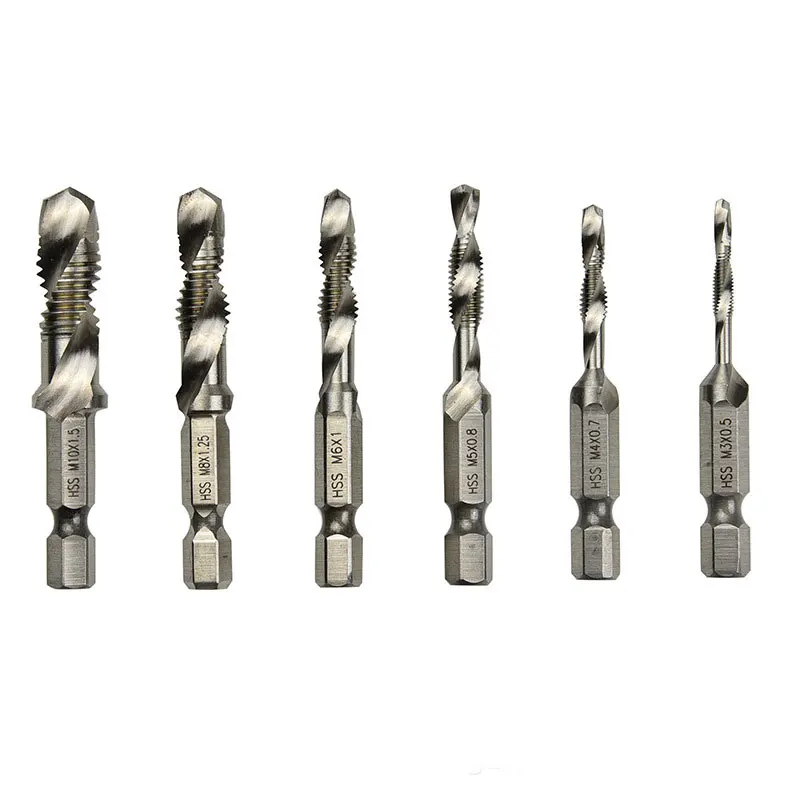 

Economical 6pcs 1/4 Composite Tap Thread Spiral Screw Hexagonal Screw Drill Bit Part ds99