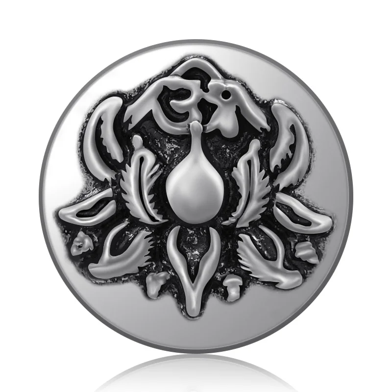 Круглые цветы Древо жизни листья лотоса семейный простой стиль 18 мм кнопки