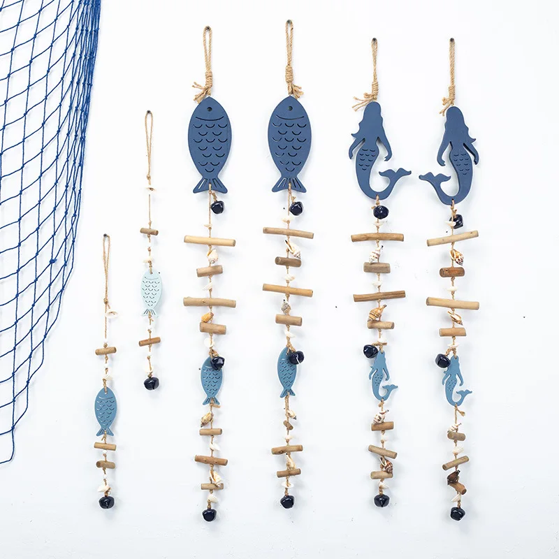 

Wood Mediterranean Fish Mermaid style nordic decoration home room hanging decoration Wood Organic Material