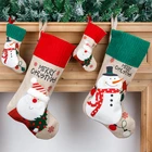 Рождественский чулок, рождественские подарки 2022, украшения для дома, новый год мешок для конфет Рождество, рождественские украшения для носков, Рождество, Декор