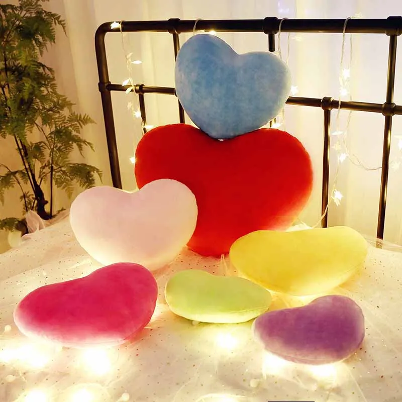 

15/30cm Heart Shape Throw Pillow Sofa Car Seat Cushion Home Wedding Decorative Cushion PP Cotton Soft Creative Doll Lover Gift
