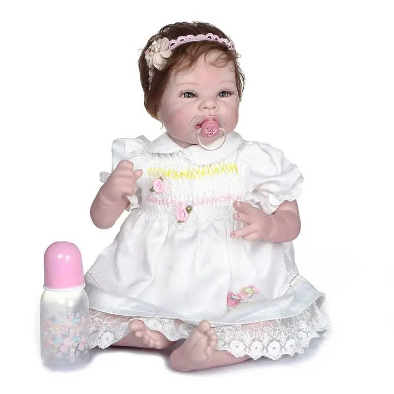

55cm Realistic Doll Toddler Babies Lifelike Curly Hair Princess Girl Play Toy U50F