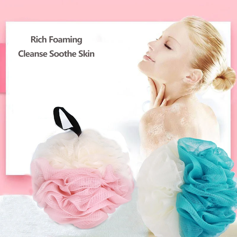 ZhangJi 2 pcs Bath Sponge Mesh Shower Body Clean Bathroom Large Pouf foaming rich Exfoliation friction Cleanse Soothe Skin | Дом и сад