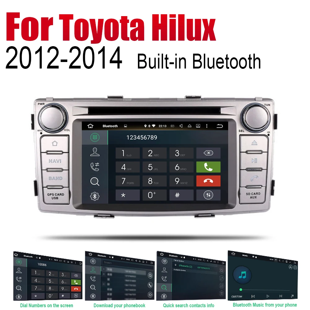 ZaiXi Android 2 Din Авто Радио DVD для Toyota Hilux 2012 ~ 2014 Автомобильный мультимедийный плеер GPS