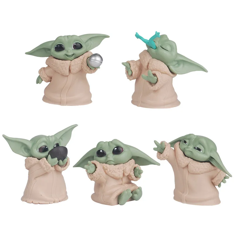 Cute Disney Movie Star Baby Yoda Action Figure Toys 5-6cm Mandalorian Wars Anime Figure Toys Yoda Kids Christmas Gifts