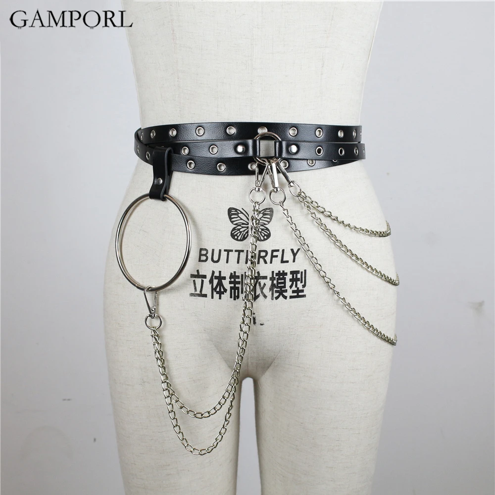 GAMPORL женский кожаный ремень с высокой талией сексуальный бондаж регулируемый