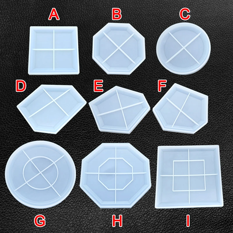 

For DIY Resin UV Crystal Epoxy Crafts Base Tray Silicone Mold Round Square Shape Coaster Crystal Ashtray Home Decoration