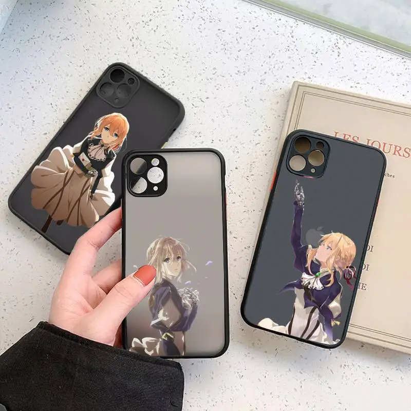 

Violet Evergarden Phone Case For iPhone 12 11 Mini Pro XR XS Max 7 8 Plus X Matte transparent cover