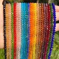234mm austria crystal rondelle spacer beads colorful round flat shiny loose beads for jewelry making diy bracelets necklaces