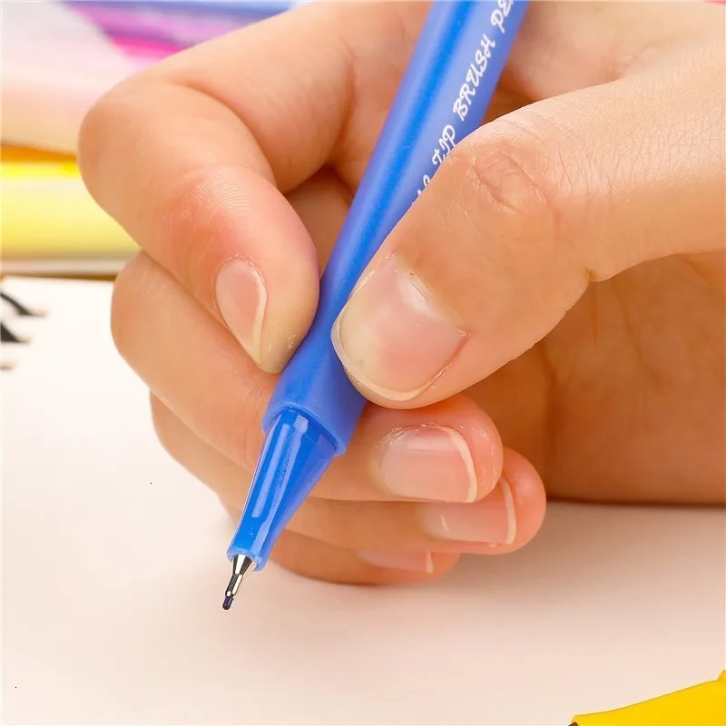 Fineliner маркер ручка набор акварельные маркеры Рисование двойной наконечник кисть Ручка цветная художественная школа стационарные принадлежности 04371