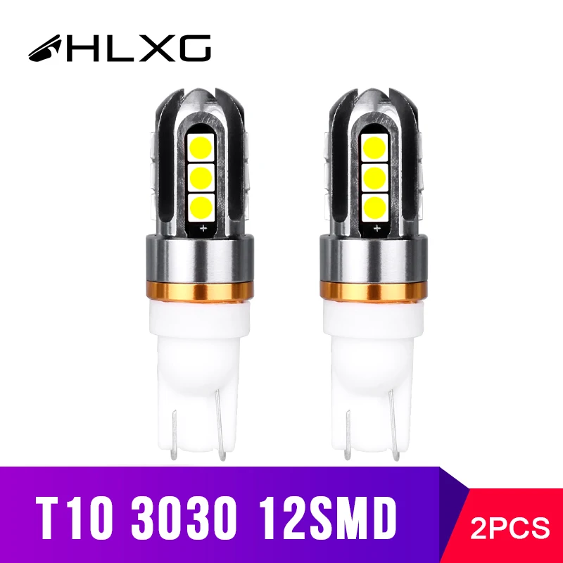 HLXG T10 светодиодный W5W 3030 168 194 авто Интерьер стоп-сигнал для чтения Габаритные огни Сигналы поворота для мотоцикла лампы 12V 24V неполярный
