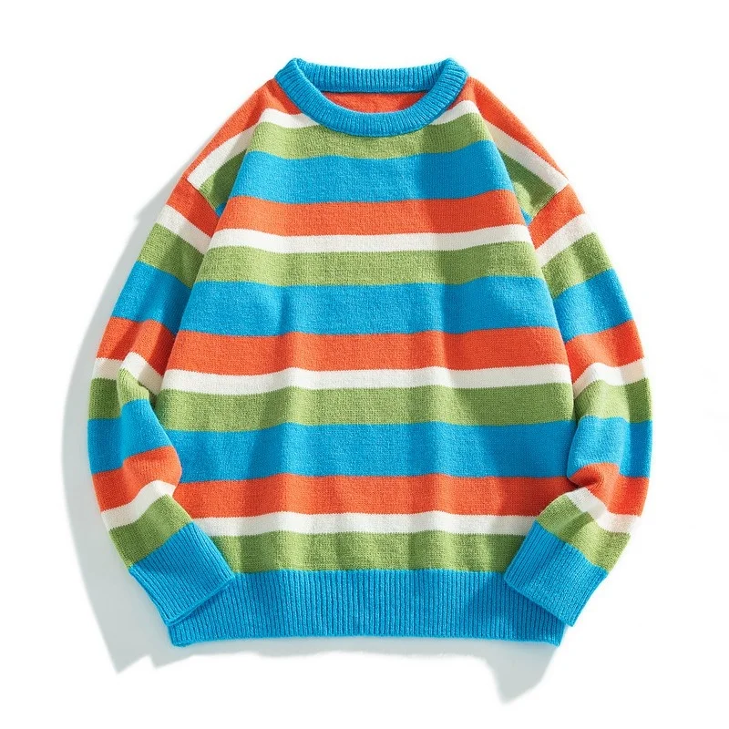 

Striped Warm 2021 Fashion Autumn Winter New Sweaters Sweater Men Brand Pullover Men O-Neck Pullover Men Tops Oversize Sweaters