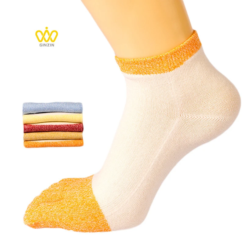 Хлопковые дышащие впитывающие пот простые носки с пятью пальцами женские милые