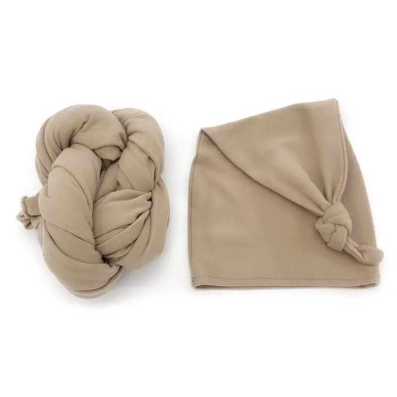 

Stretch Baby Wrap+ Hat Newborn Photography Props Soft Solid Color Photo Wraps K1KC