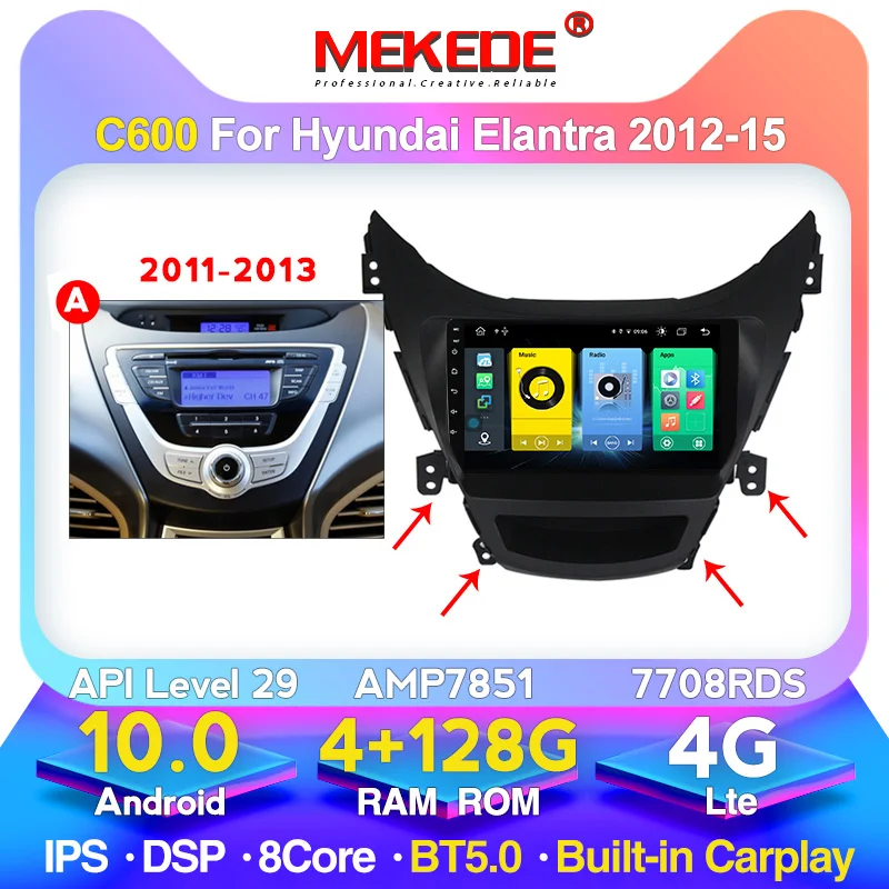 Автомагнитола MEKEDE на Android для Hyundai Elantra Avante I35 2011-2016 мультимедийный плеер с