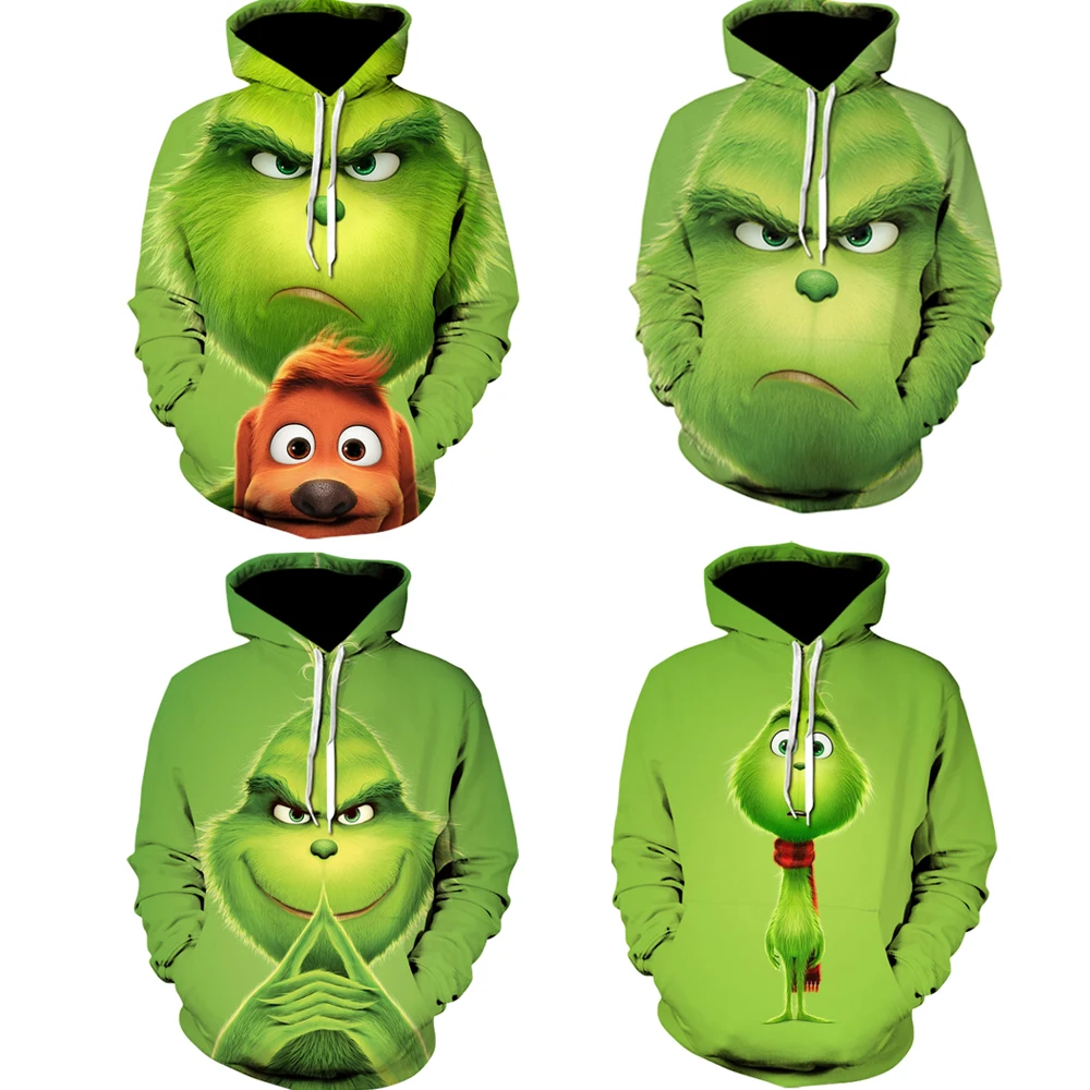 Новинка 2020 толстовка с 3d принтом из фильма grinch уличная одежда в стиле хип хоп
