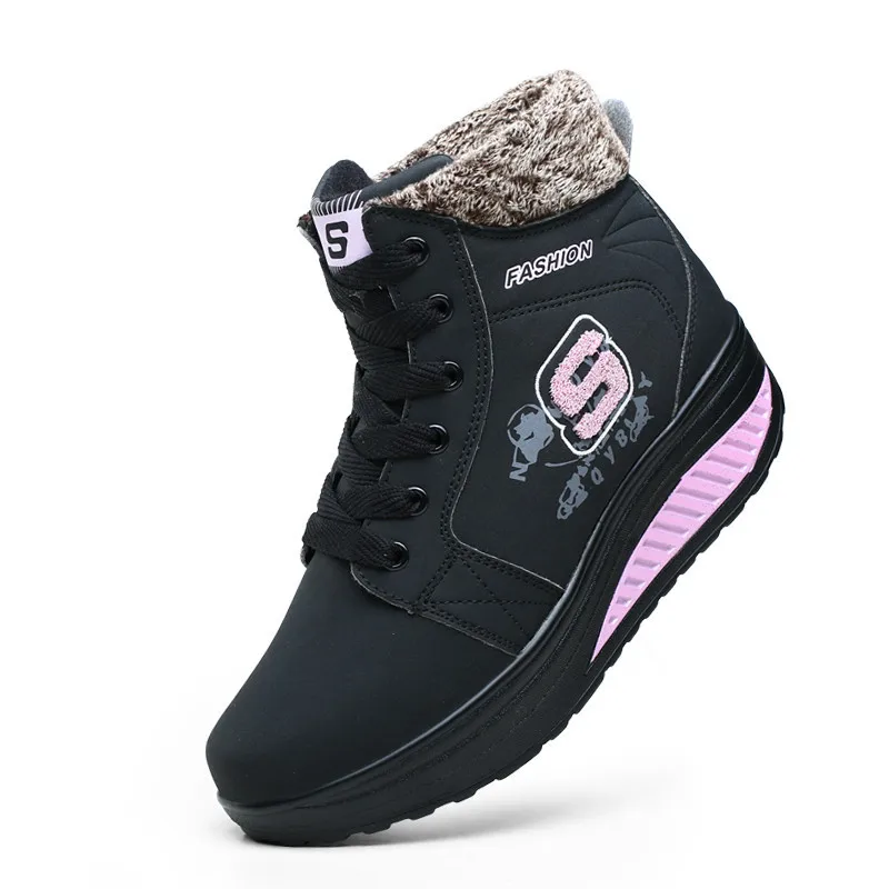 Зимние женские модные кроссовки теплые плюшевые зимние сапоги женская обувь на