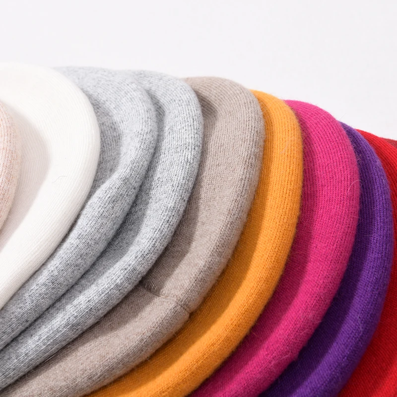 

Winter Vogue Beret Hat For Women Flat CaFemale Knitted Cashmere Wool Hat Cap Autumn Lady New Cashmere Women Caps Women Berets