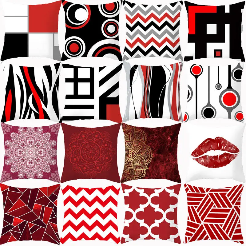 Красный геометрический Мандала наволочка Декоративные Чехлы для подушек