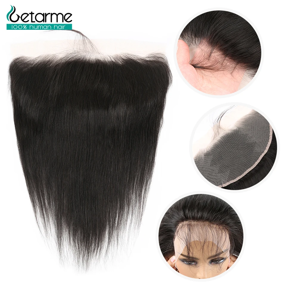 Getarme Brazilian Remy Hair Straight 13x6 Lace Frontal with Baby Hair Ear to Ear Lace Frontal Closure Human Hair Extensions