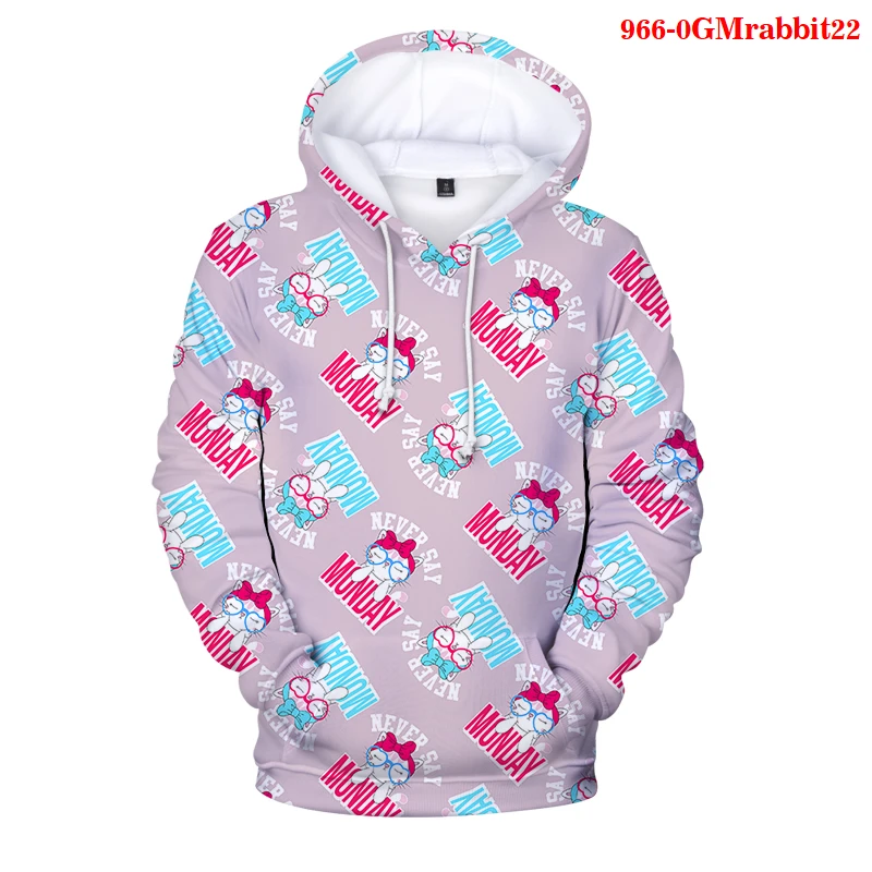 

2021 Sweatshirt Kawaii Rabbit Print Clothes Hoodies Cute Animal Casual Hoody Cartoon Graphic Sweatshirts Loose Female Pullover