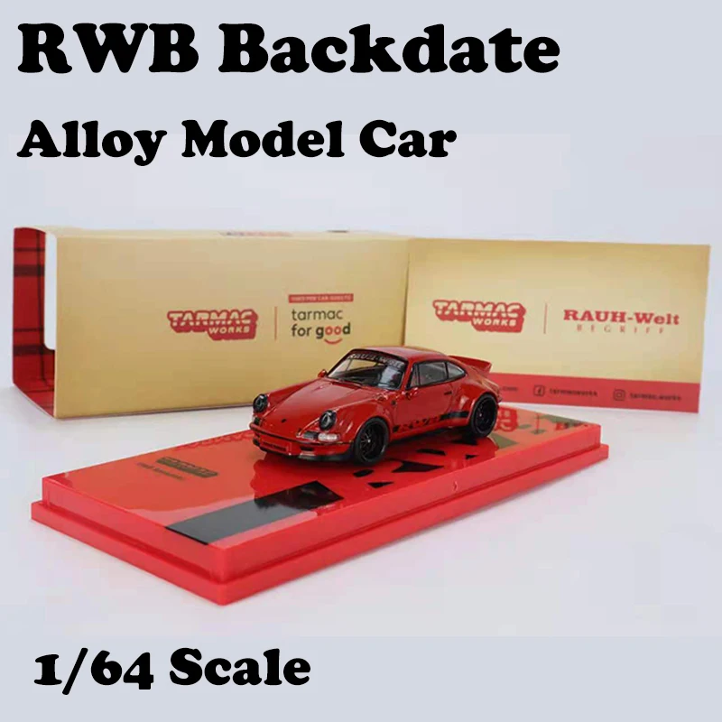 

Модель автомобиля 1/64 Pop Toys Tarmac Works RWB Backdate, литый под давлением дисплей для автомобиля, красный