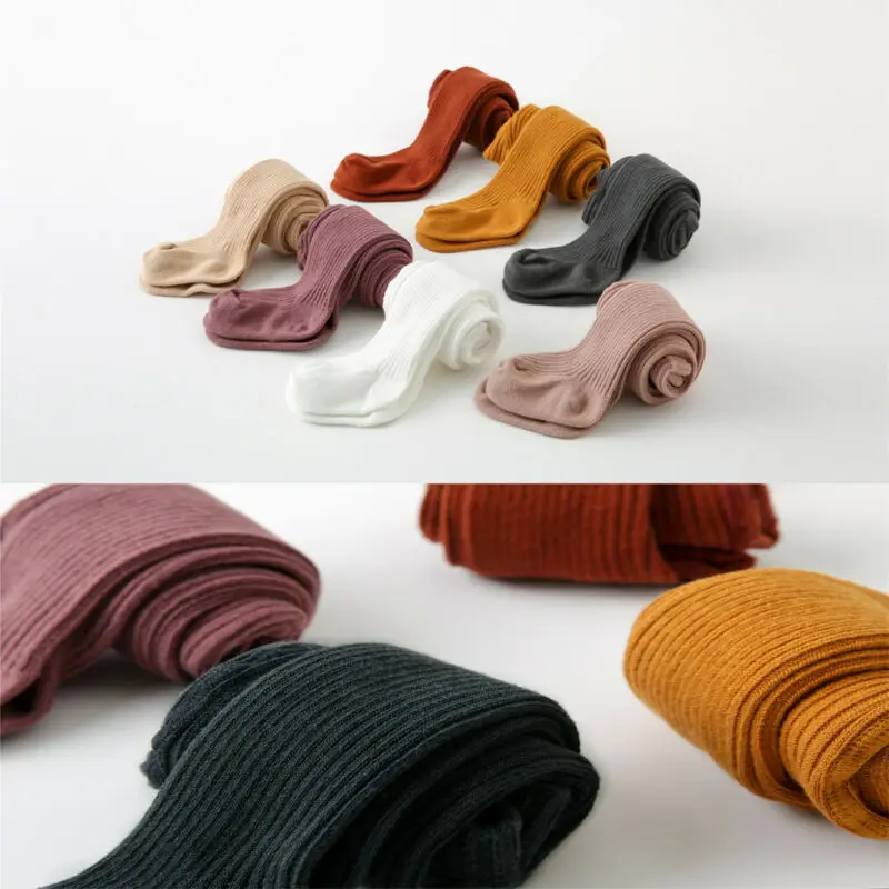 Необычные детские весенне осенние модные колготки для девочек Хлопковые вязаные