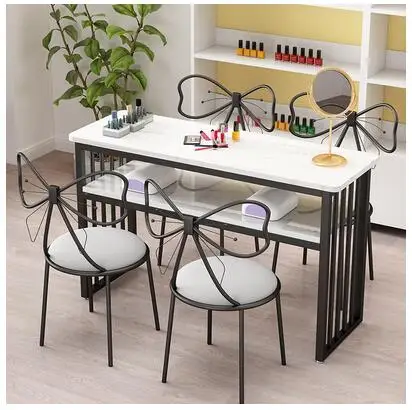 

Manicure table European style simple manicure table net red double manicure table and chair set economical manicure shop table