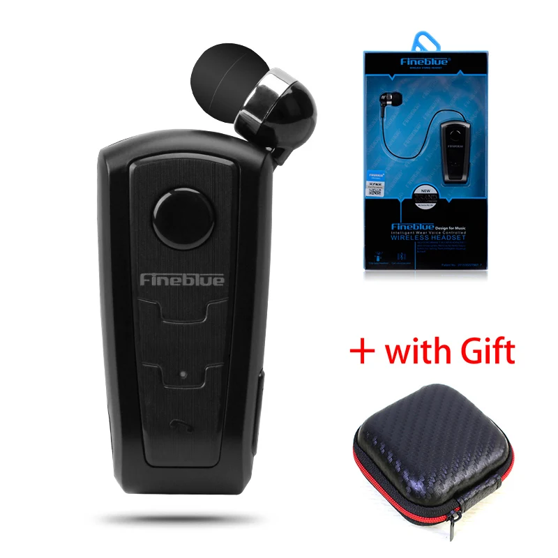 Черный Fineblue F910 беспроводные Bluetooth наушники Handsfree стерео Bluetooth наушники клип whit микрофон телефон напоминаем цифр для телефона - Цвет: Черный