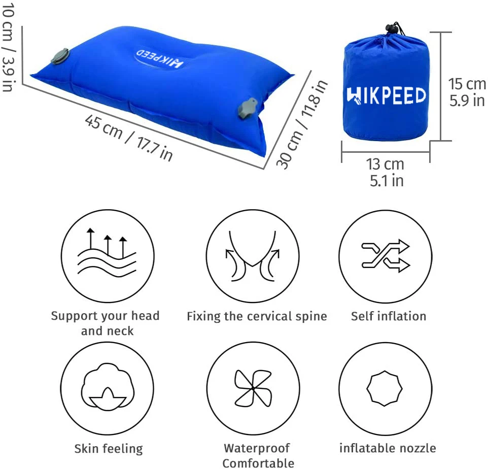 Preço Hikpeed Compressible Auto-inflar Travesseiro Para Almofada De Acampamento De Ar Inflação Mochila Caminhadas Viagem