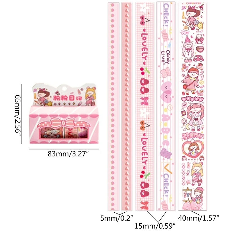 

5Pcs/Set Daily life of Funny Girls Washi Tape Adhesive Tape DIY Scrapbooking Sticker Label Masking Tape