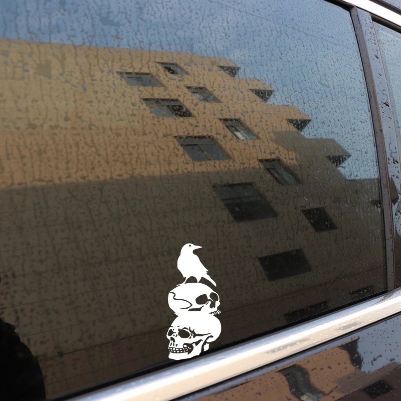DAWASARU интересный Хэллоуин Череп Ворон Декор автомобиля стикер аксессуары винил