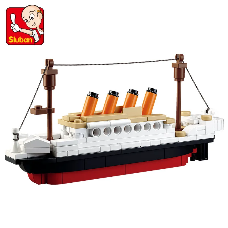 194PCS City RMS Titanic Cruise Boat 3D Ship Model Toy Bricks DIY Ship Friends Assembled Building Blocks Educational Kids Toys