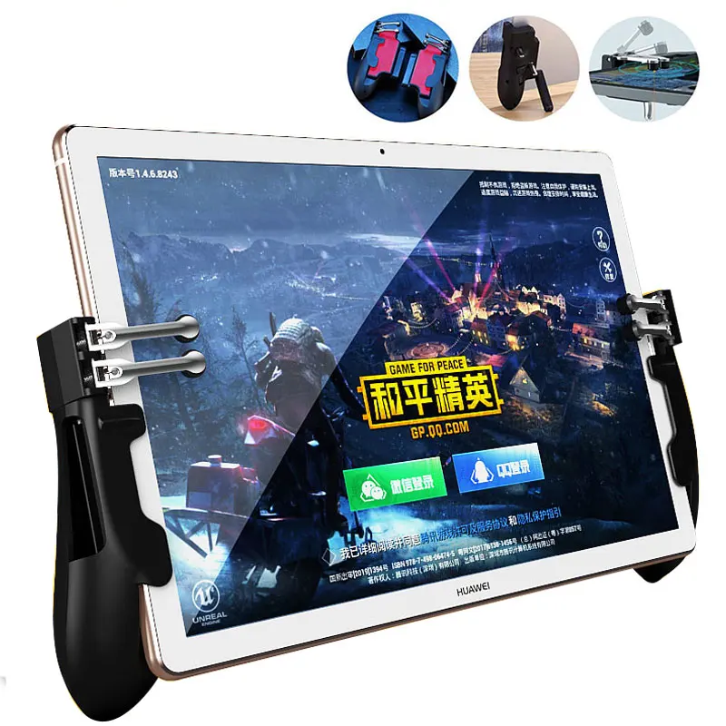 

PUBG ipad Controller Six Finger Pubg Mobile Trigger Gamepad Grip L1R1 Fire Aim Button Joystick For Ipad Tablet FPS Game Handle