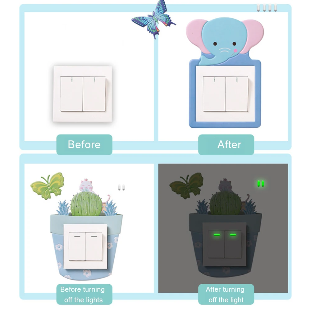 Наклейка с милыми животными слон фламинго альпака кошка наклейка выключателем