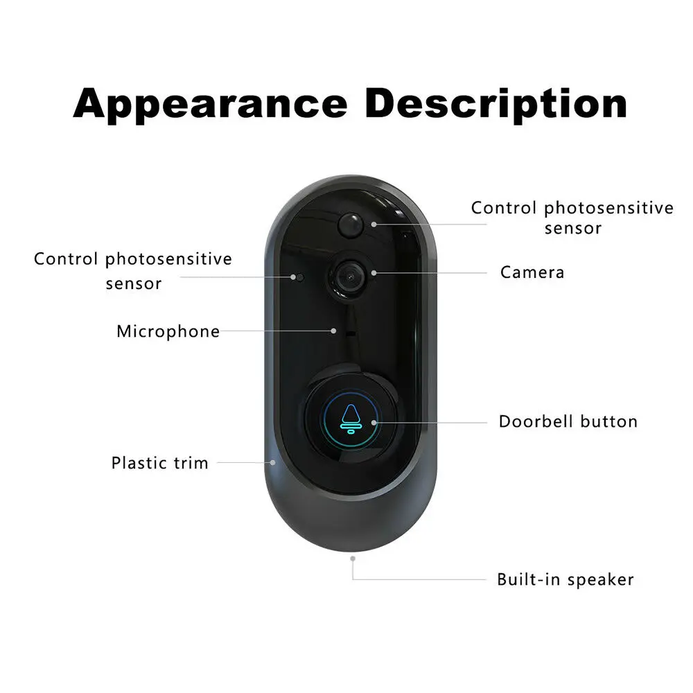 Беспроводная камера Wi-Fi для дверного звонка Smart ip видеосвязь Видео дверной телефон дверной звонок для квартиры ИК-сигнализация беспроводная камера безопасности