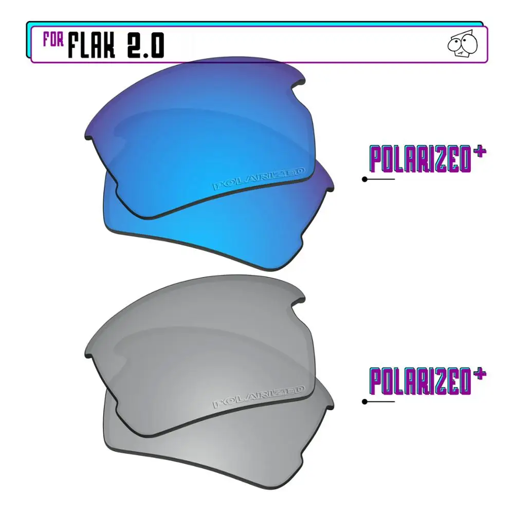 EZReplace Polarized Replacement Lenses for - Oakley Flak 2.0 Sunglasses - Sir P Plus-BluePPlus