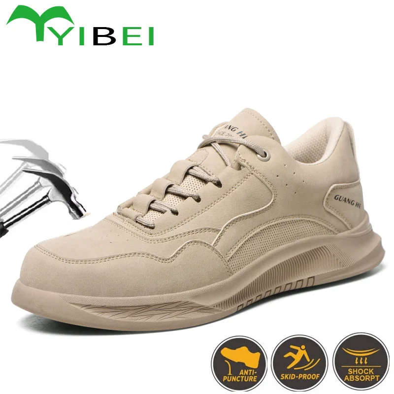 

Мужская неразрушаемая защитная обувь, противоударные рабочие ботинки со стальным носком, легкая уличная спортивная обувь