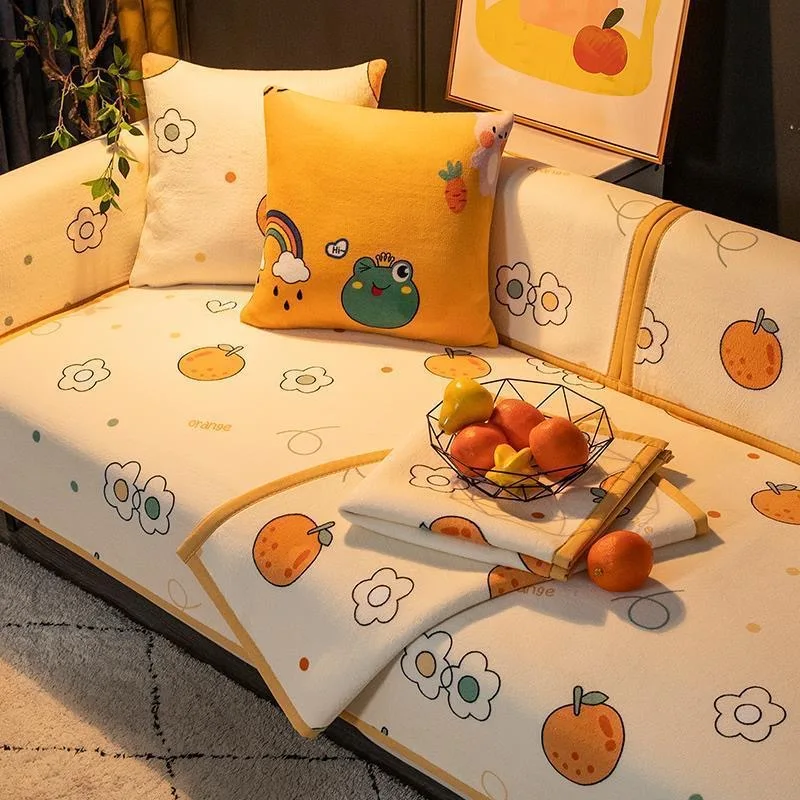 Милые плюшевые Мультяшные Чехлы для дивана защитный чехол полотенце подушка