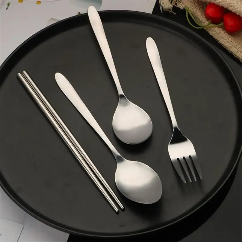 2/3 шт портативный дорожный набор посуды из нержавеющей стали столовая посуда с