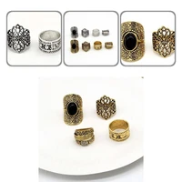 4pcsset finger rings decorative wear resistant all match carved pattern finger rings unisex rings for club
