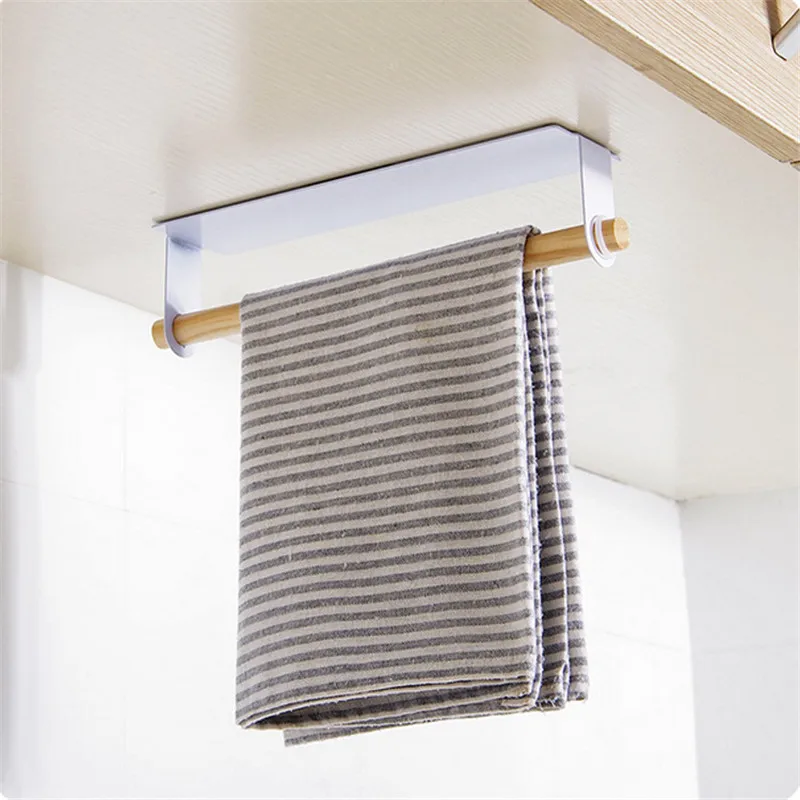 

Kitchen Accessories Wall Mount Towel Hanger Storage Rack Kitchen Organizer Roll Paper Rag Holder Towel Rack Bathroom Accessories