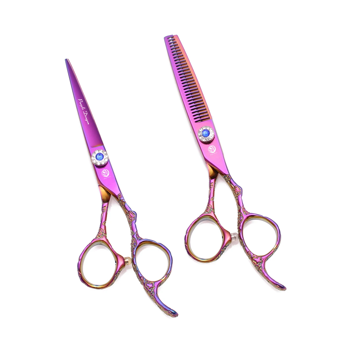 Черные ножницы для волос 6 0 &quotФиолетовый Дракон бренд Япония 440C стрижки