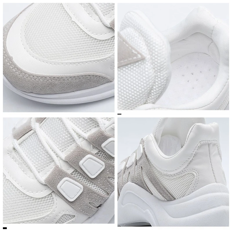 

ASILETO Sneakers Women 2021 Breathable Mesh Casual Shoes Female Fashion Sneaker High Leisure Women's White Vulcanize Platform