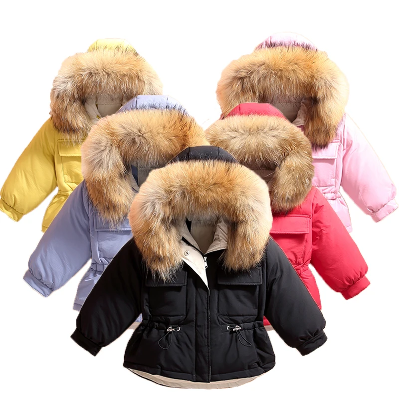 

Children's Down Jacket Winter 2021 New Baby Girl Jacket Clothes Warm Waterproof Kids Snowsuit Child Girl Outdoor Coat Parka