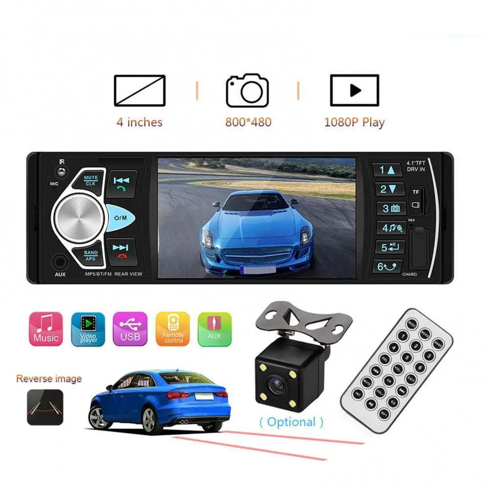 

4022D автомобильный MP5 плеер Bluetooth 1 Din 4,1 дюймов FM аудио стерео радио